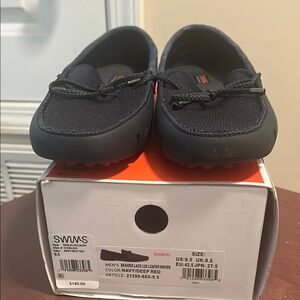 Swims Navy Blue Moccasins Classic Slip-On Shoes